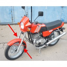 PŘEDNÍ BLATNÍK KLASICKÝ VELKÝ -  CHROMOVANÝ  (NA NOVÝ TYP TLUMIČŮ VČETNĚ 350/634 RETRO) 